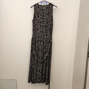 Lauren Ralph Lauren | Black & White Abstract Print Sleeveless Midi Dress, Size 6